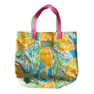 Lilly Pulitzer Estee Lauder TOTE BAG Multicolor BEACH HANDBAG (New/NWOT) LEMON